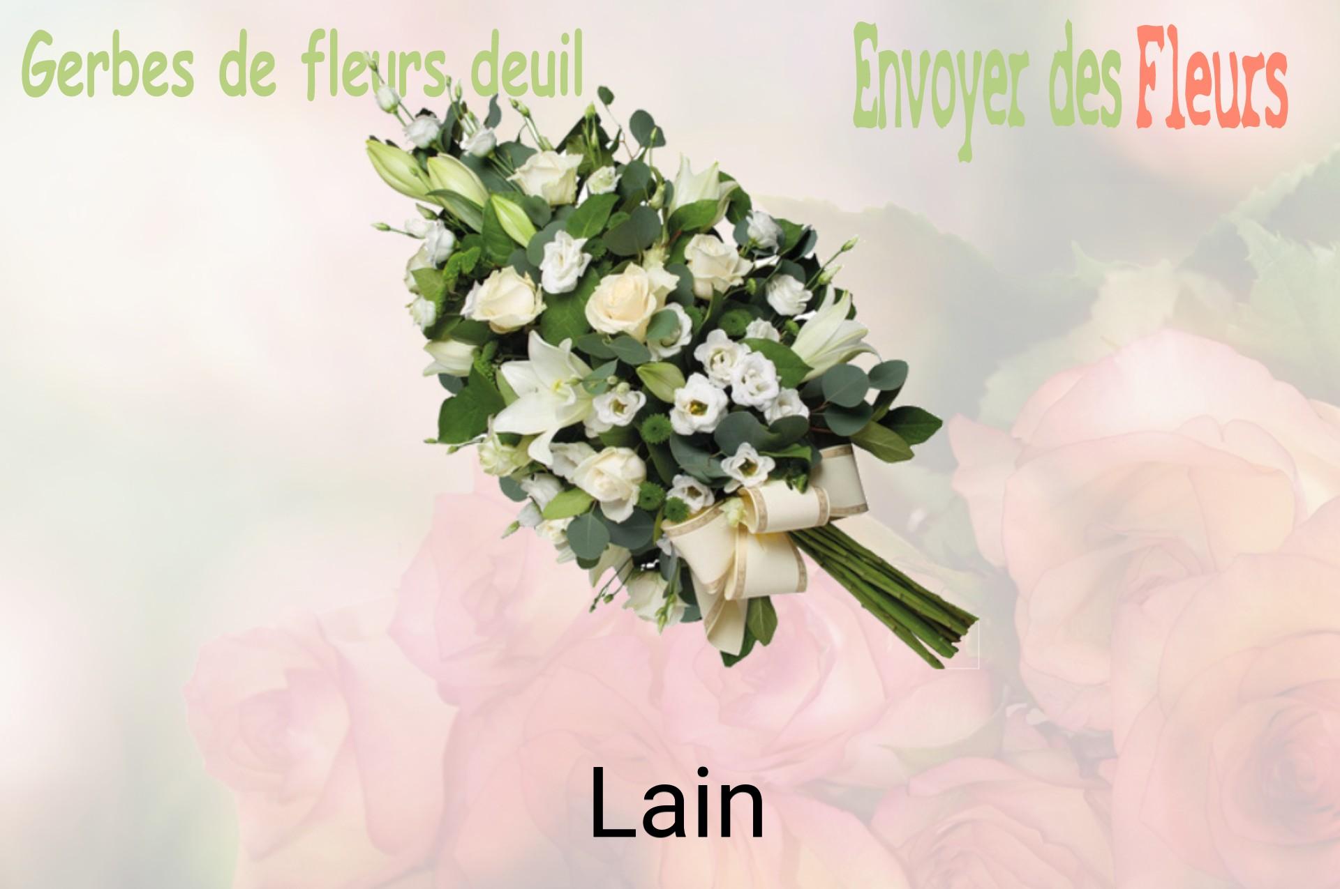 Gerbe de fleurs de deuil livrée à Lain